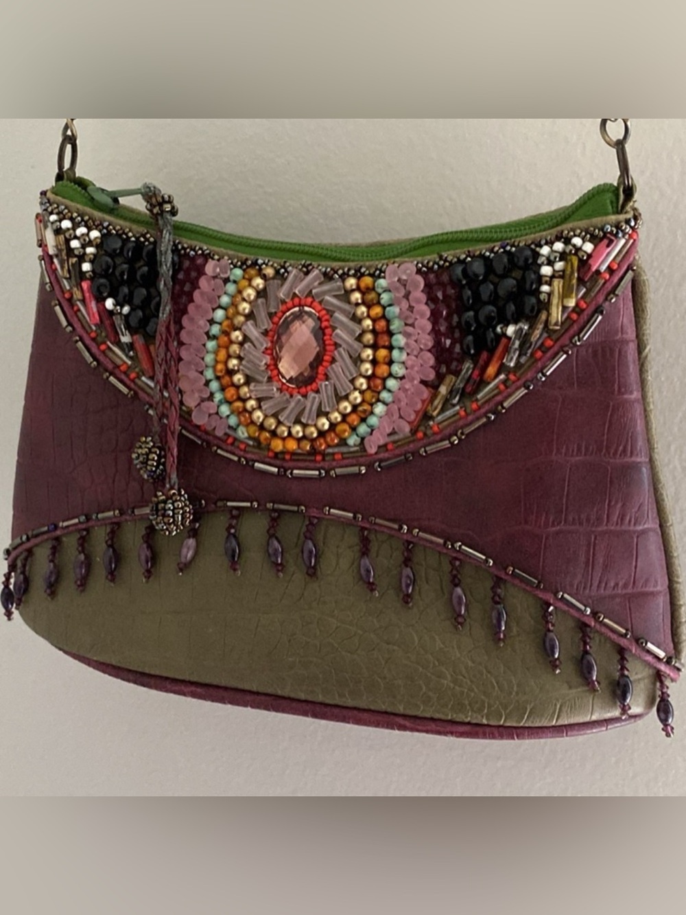 Vintage Mary Frances Y2K beaded boho fairy shoulder bag